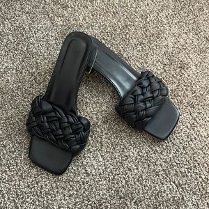 SHEIN black slip-on heels